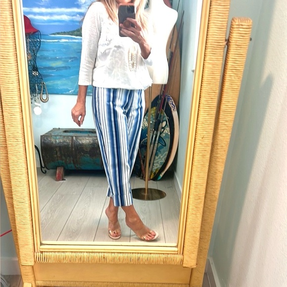 Mixit Stretch,Adorable & Slimming Vertical-Striped Cuffed & Cropped Pant,Size 10 - Picture 7 of 12